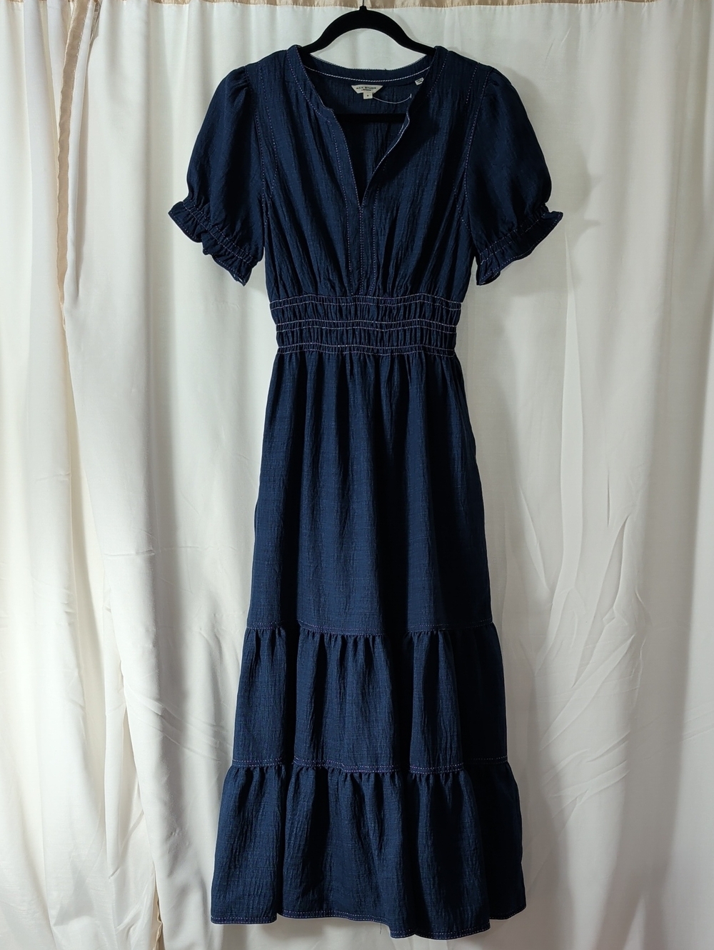 Max Studio London Puffed Sleeve Tiered Maxi Dress